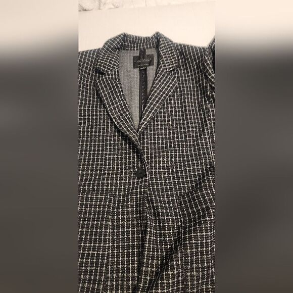 Sanctuary Johnnie Plaid Blazer Tweed Black Gray w/silver threads Size Small - Picture 6 of 11